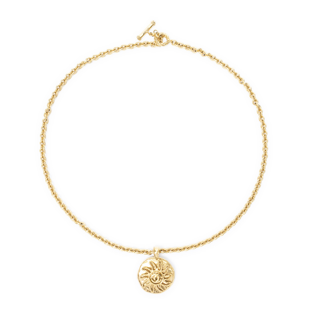 Chanel CC Round Sun Pendant Necklace